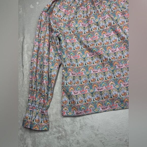 J.Crew X Liberty Giorgia Duke Floral Tie Waist Organic Cotton Button Blouse XS - Picture 12 of 16